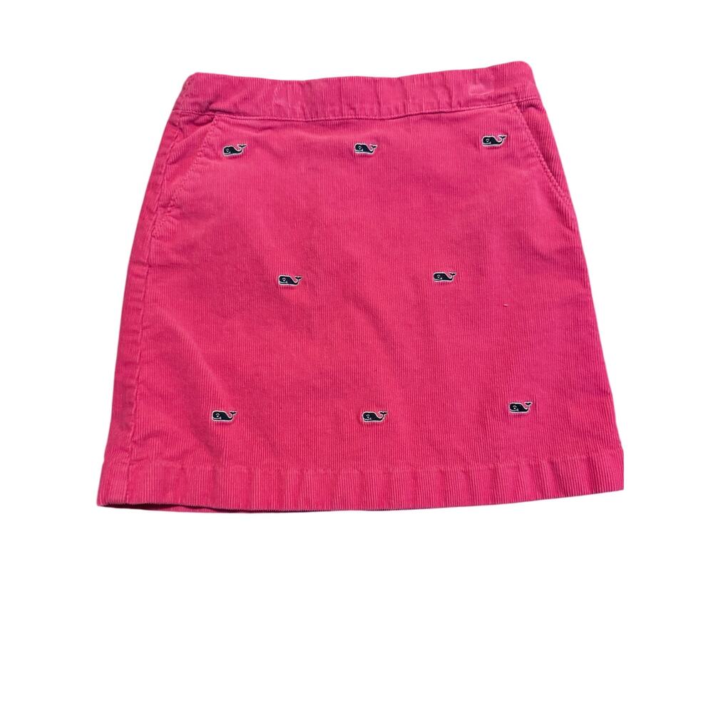 Vineyard Vines hot pink corduroy embroidered mini skirt girls size 8